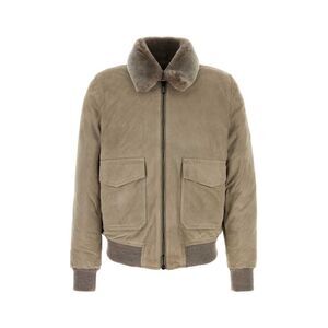 Moorer Men Dove Grey Suede Antenore Dow Jacket